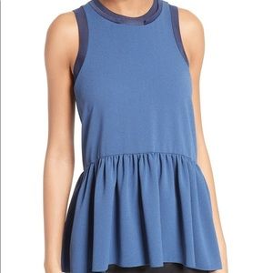 Tibi Savanna Crepe Peplum Tank